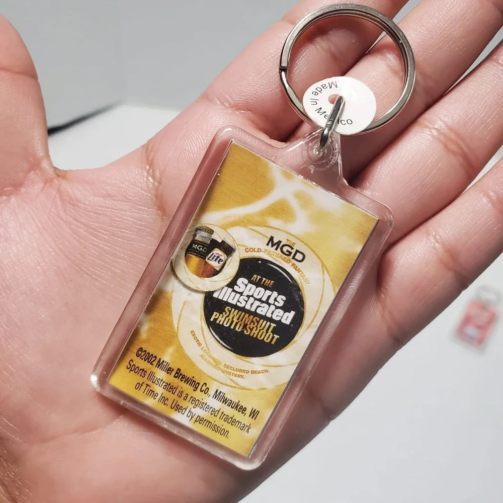 Vintage 2002 MGD Miller Beer Sports Illustrated Swimsuit Photo Shoot Keychain